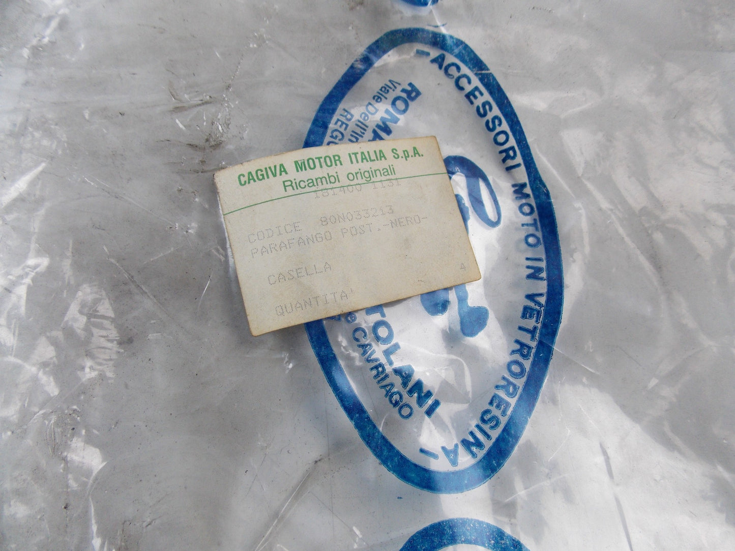 NOS OEM CAGIVA 1985 ALETTA ROSSA 125 ELEFANT 125 BLACK REAR FENDER 80N033213 - MotoRaider