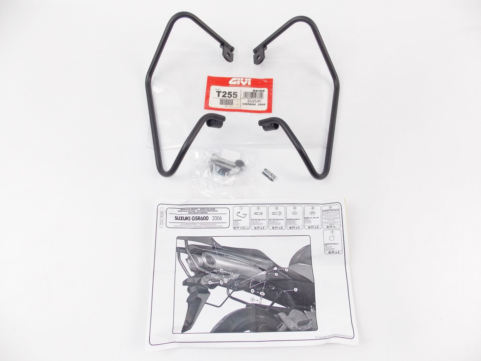 SPECIFIC CASE HOLDER SET LUGGAGE BAG SUZUKI 2006 GSR600 GIVI T255 - MotoRaider
