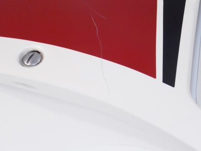 NOS OEM SUZUKI PEARL WHITE PLASTIC RIGHT SIDE HIGHER FAIRING PANEL - MotoRaider