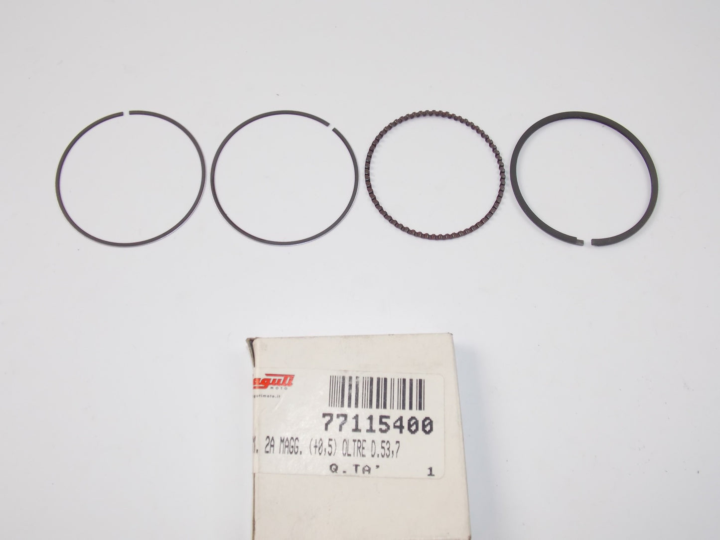 NOS OEM MALAGUTI MADISON R 125 2° PISTON RING SET (+0,5) D.53,7 # 771.154.00 - MotoRaider