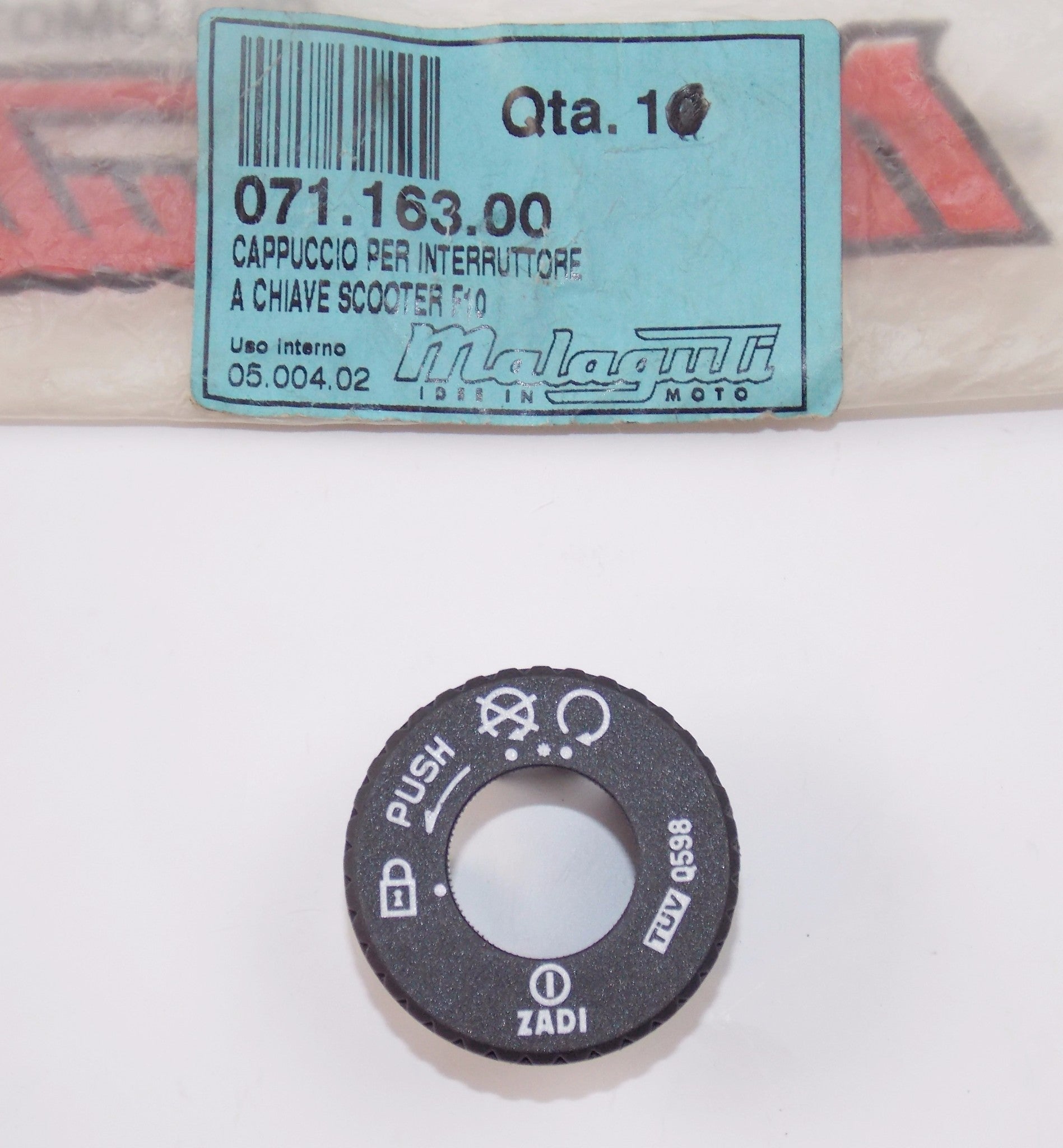 NOS OEM MALAGUTI  F12 Aria Restyling KAT EURO 1 STARTER LOCK RIM 071.163.00 - MotoRaider