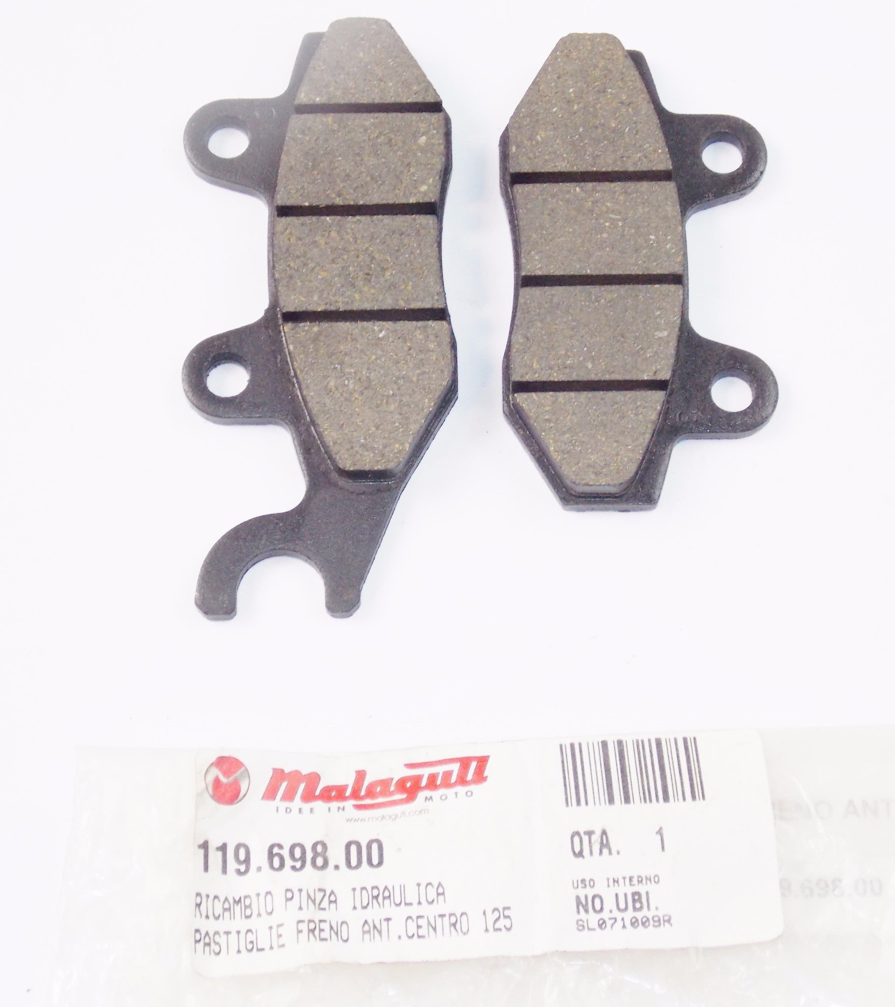 NOS OEM MALAGUTI CENTRO 125 FRONT BRAKE PADS 119.698.00 - MotoRaider
