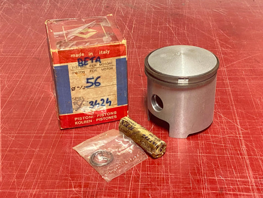 NOS ASSO WERKE 25-8600 BETA 3424 PISTON 56MM _ 14MM PIN + CIRCLIPS + RINGS 16248 - MotoRaider