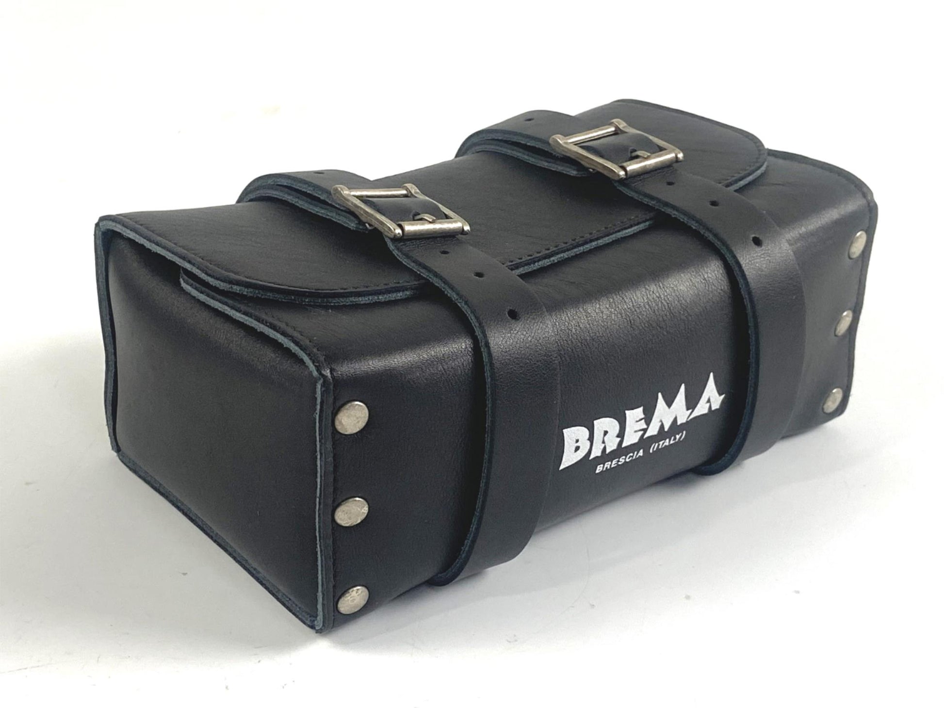1970's PENTON KTM GS 100 125 250 400 ENDURO BREMA BLACK LEATHER TOOL BAG POUCH - MotoRaider