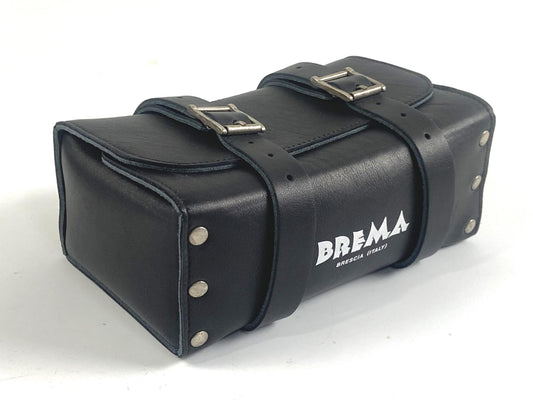 1970's PENTON KTM GS 100 125 250 400 ENDURO BREMA BLACK LEATHER TOOL BAG POUCH - MotoRaider