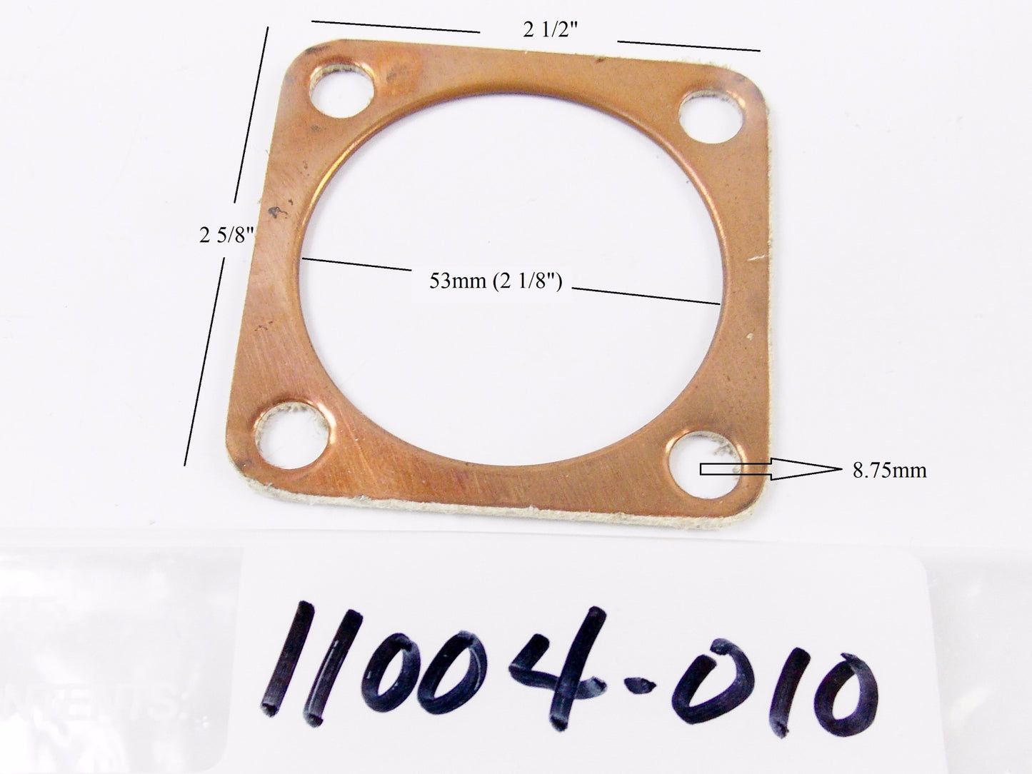 NOS OEM KAWASAKI CYLINDER HEAD GASKET 2 1/2" x 2 5/8" x 53 mm 11004-010 - MotoRaider